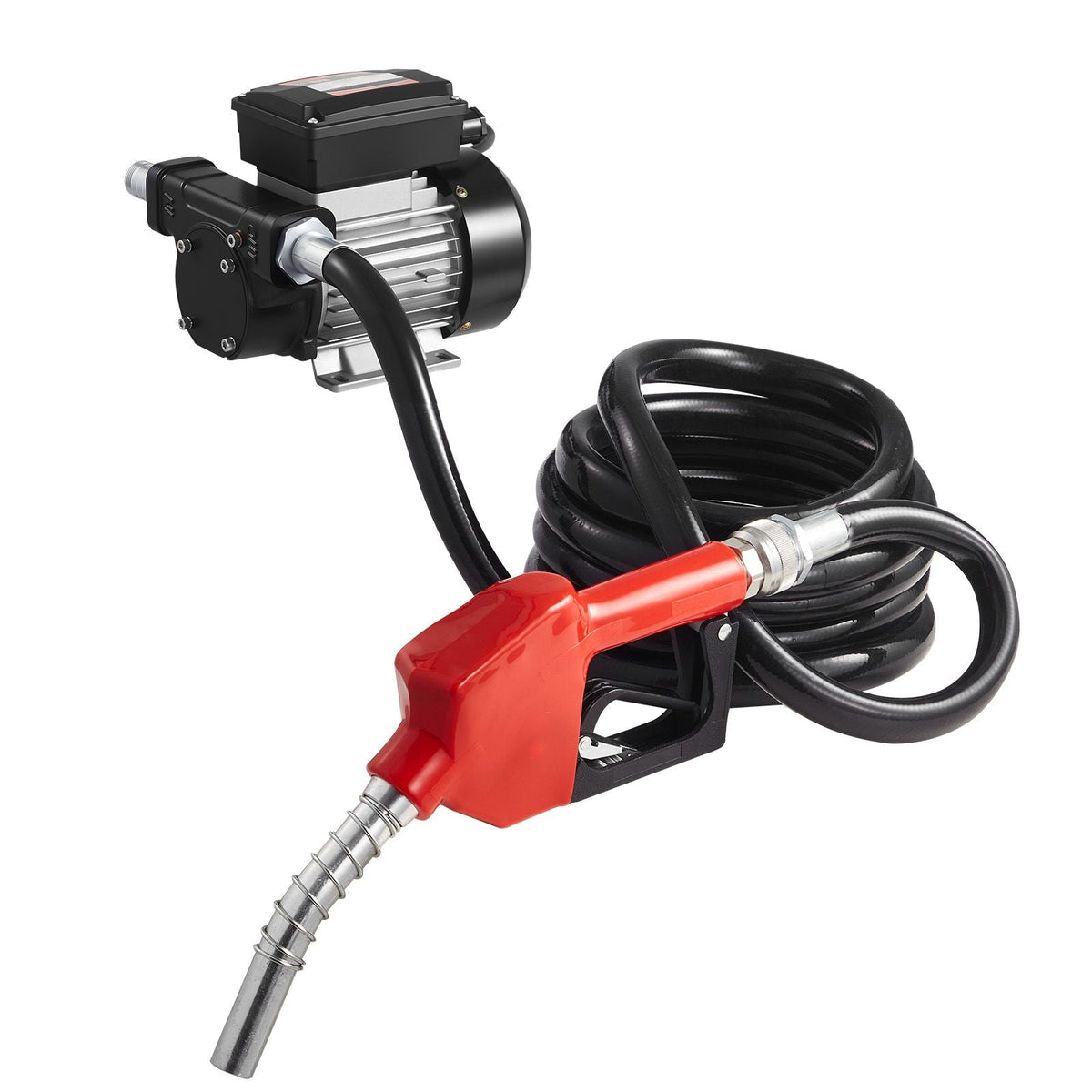 Fuel Transfer Pump 110V, 16 GPM 60 L/min, AC Electric Oil Transfer Pump for Diesel Kerosene Biodiesel, with Auto Fuel Nozzle & 2 Hoses, 45 ft/13.7 m Max Lift, for Vehicles, Construction Sites