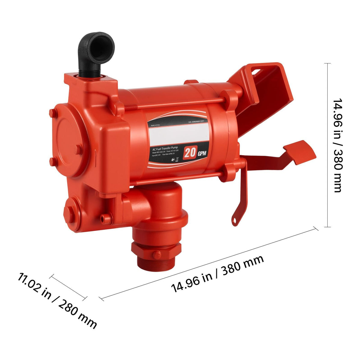 Fuel Transfer Pump 110V, 20 GPM 76 L/min, AC Electric Oil Transfer Pump, with Auto Shut-Off Fuel Nozzle & Discharge Hose, High Flow Kit for Gasoline, Diesel, Kerosene, Biodiesel, Ethanol Blends