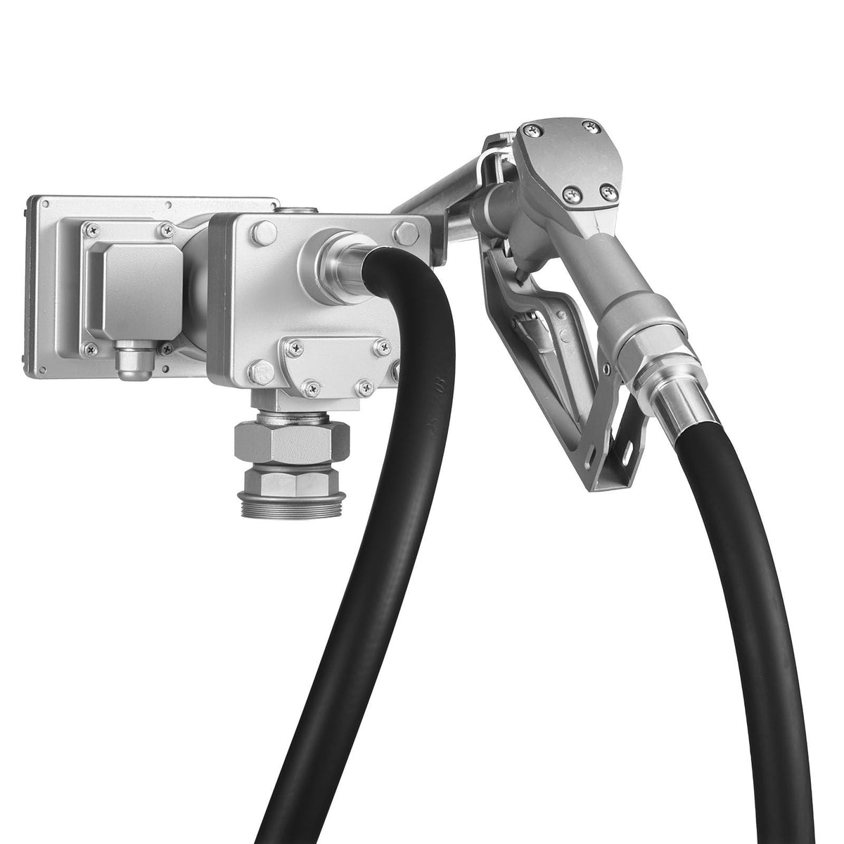 Fuel Transfer Pump, 12V DC 15 GPM, Cast Iron Diesel Transfer Pump Kit, with Manual Shut-Off Nozzle, Discharge Hose, Overheat Protection, 1/3 HP Explosion-Proof, for Gasoline Diesel Kerosene