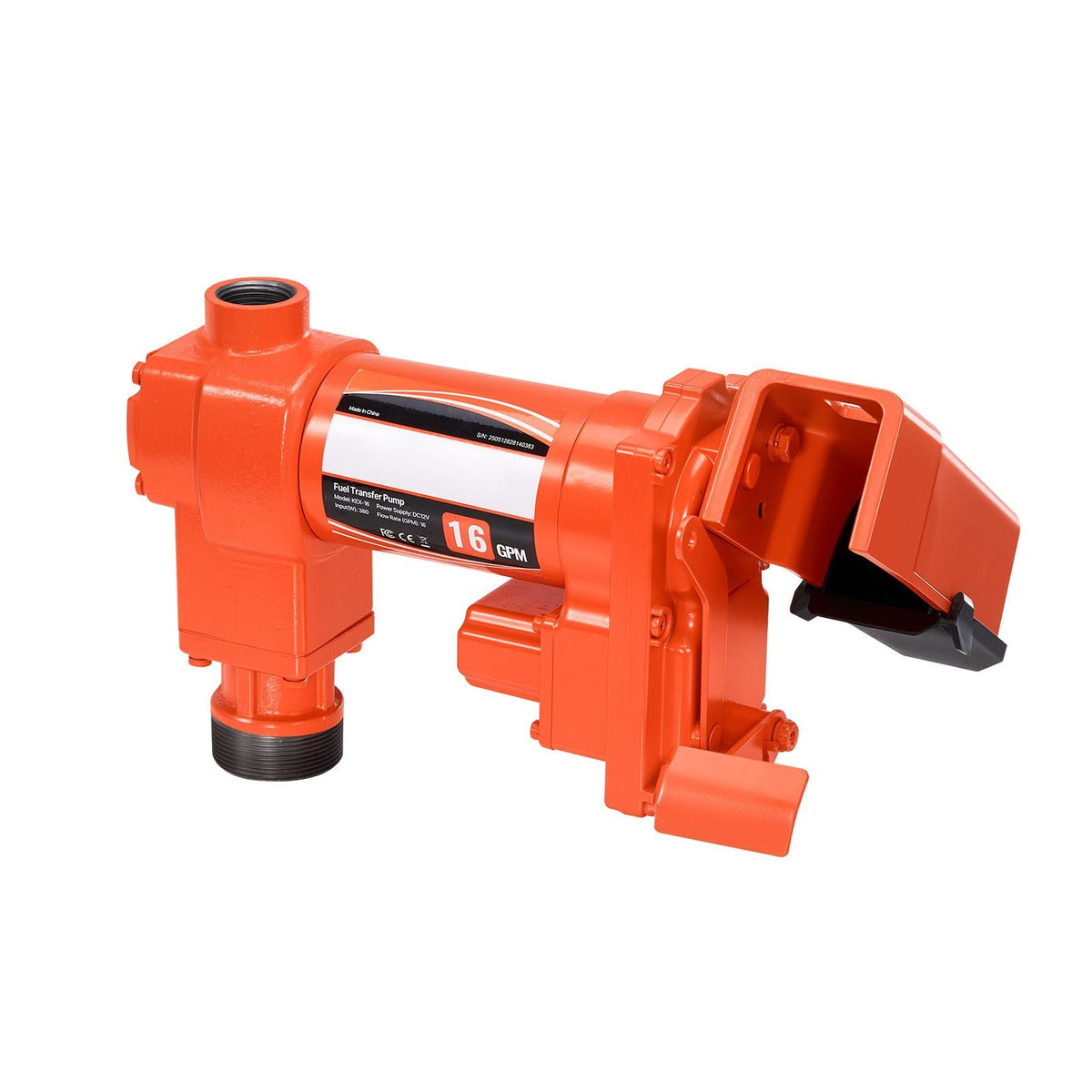 Fuel Transfer Pump, 12V DC 16 GPM 1/4 HP Diesel Pump, Extractor Pumps with Manual Nozzle, Discharge Hose and Suction Pipe, for Gasoline, Diesel, Kerosene, Ethanol-Methanol Blends & Biodiesel