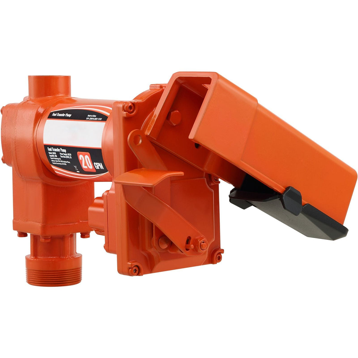 Fuel Transfer Pump, 12V DC 20 GPM 1/4 HP, High Flow Cast Iron Gasoline Extractor Pump with Fuel Collection Box Design for Gasoline, Diesel, Kerosene, Ethanol & Methanol Blends, and Biodiesel