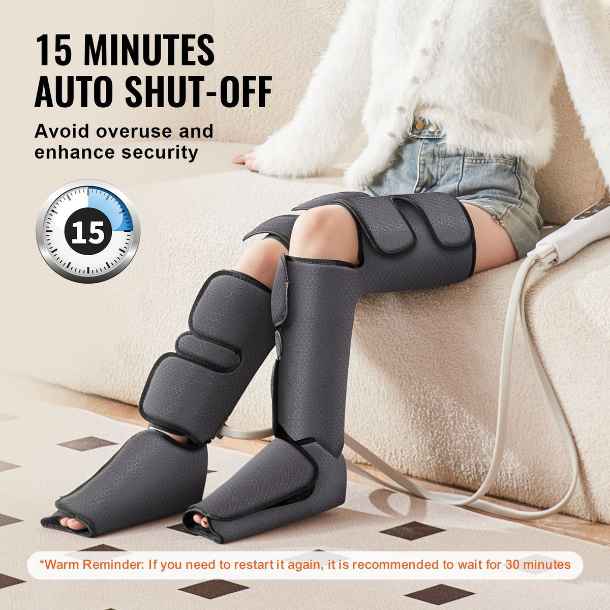 Full Leg Massager, Air Compression Leg Massager for Foot Calf Thigh Knee, 3 Modes & 3 Intensities, Leg Compression Massage Boots for Circulation, Relaxation, Pain Relief - Great Gift for Mom/Dad