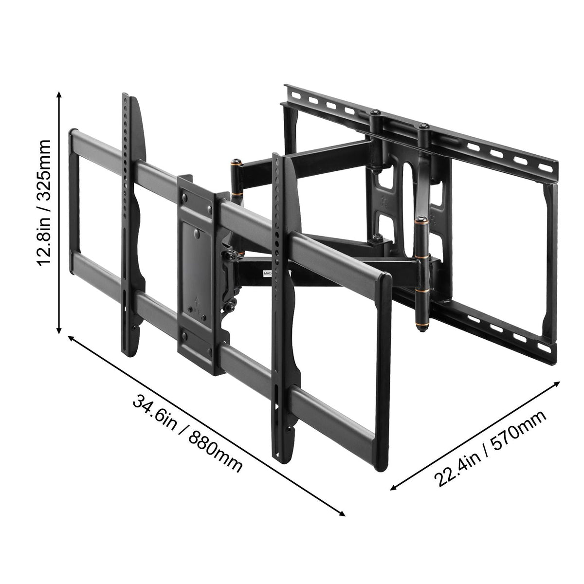 Full Motion TV Mount Fits for Most 37-90 inch TVs, Swivel Tilt Horizontal Adjustment TV Wall Mount Bracket with 4 Articulating Arms, Max VESA 600x400mm, Holds up to 165 lbs