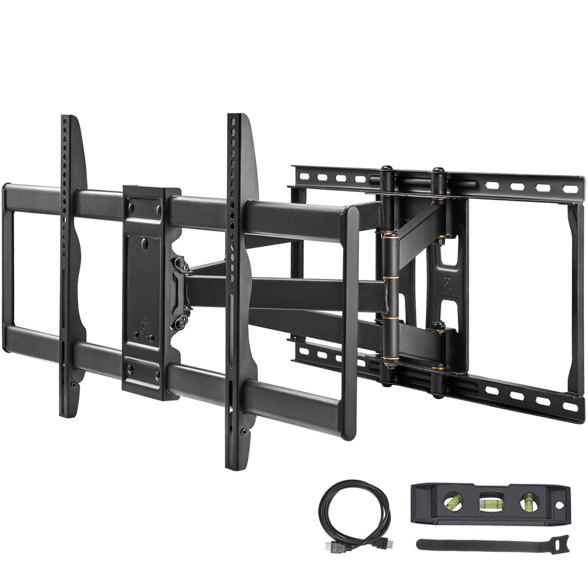 Full Motion TV Mount Fits for Most 37-90 inch TVs, Swivel Tilt Horizontal Adjustment TV Wall Mount Bracket with 4 Articulating Arms, Max VESA 600x400mm, Holds up to 165 lbs