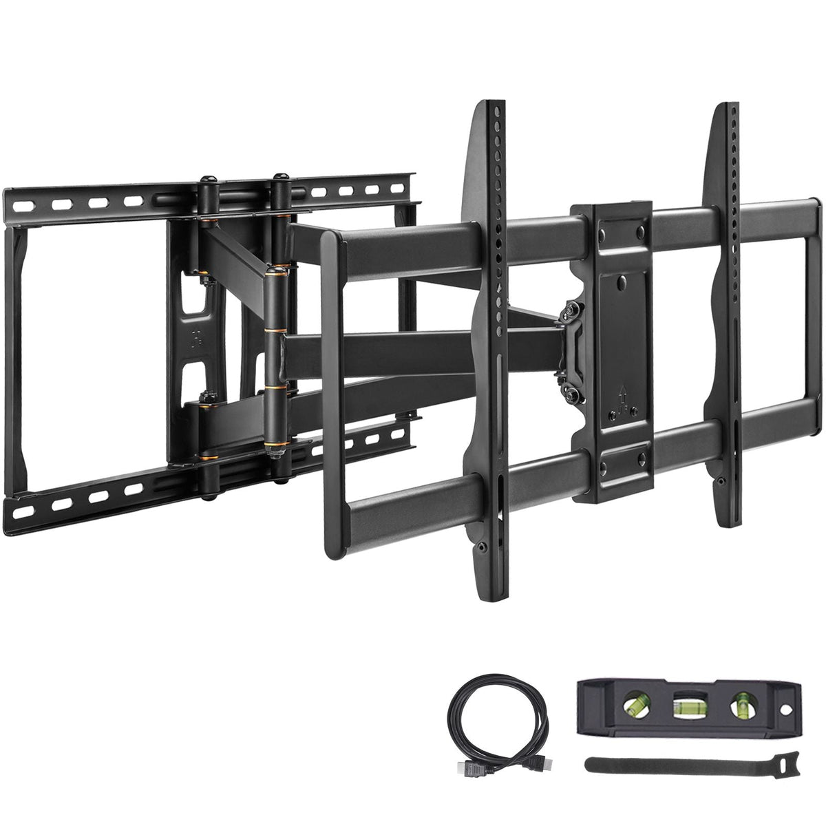 Full Motion TV Mount Fits for Most 37-90 inch TVs, Swivel Tilt Horizontal Adjustment TV Wall Mount Bracket with 4 Articulating Arms, Max VESA 600x400mm, Holds up to 165 lbs
