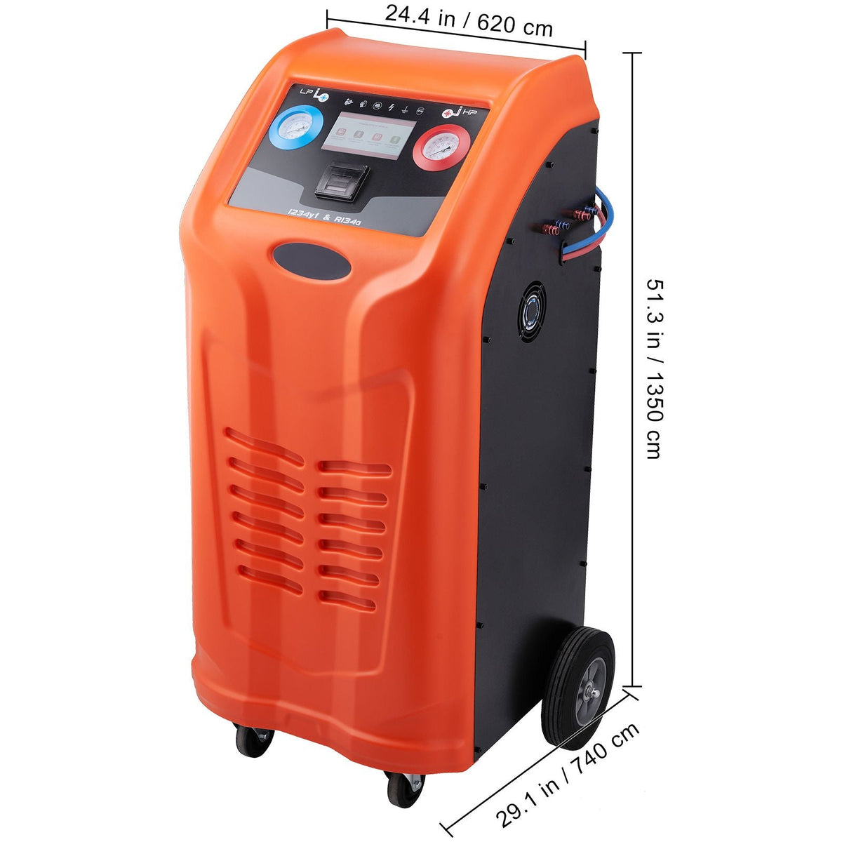 Fully Automatic Refrigerant Recovery Machine for R134A+R1234YF - AC Recovery Machine Kit Built in Electronic Scale/Compressor/Recovery Tank, Recovery Machine HVAC Dual Cylinder