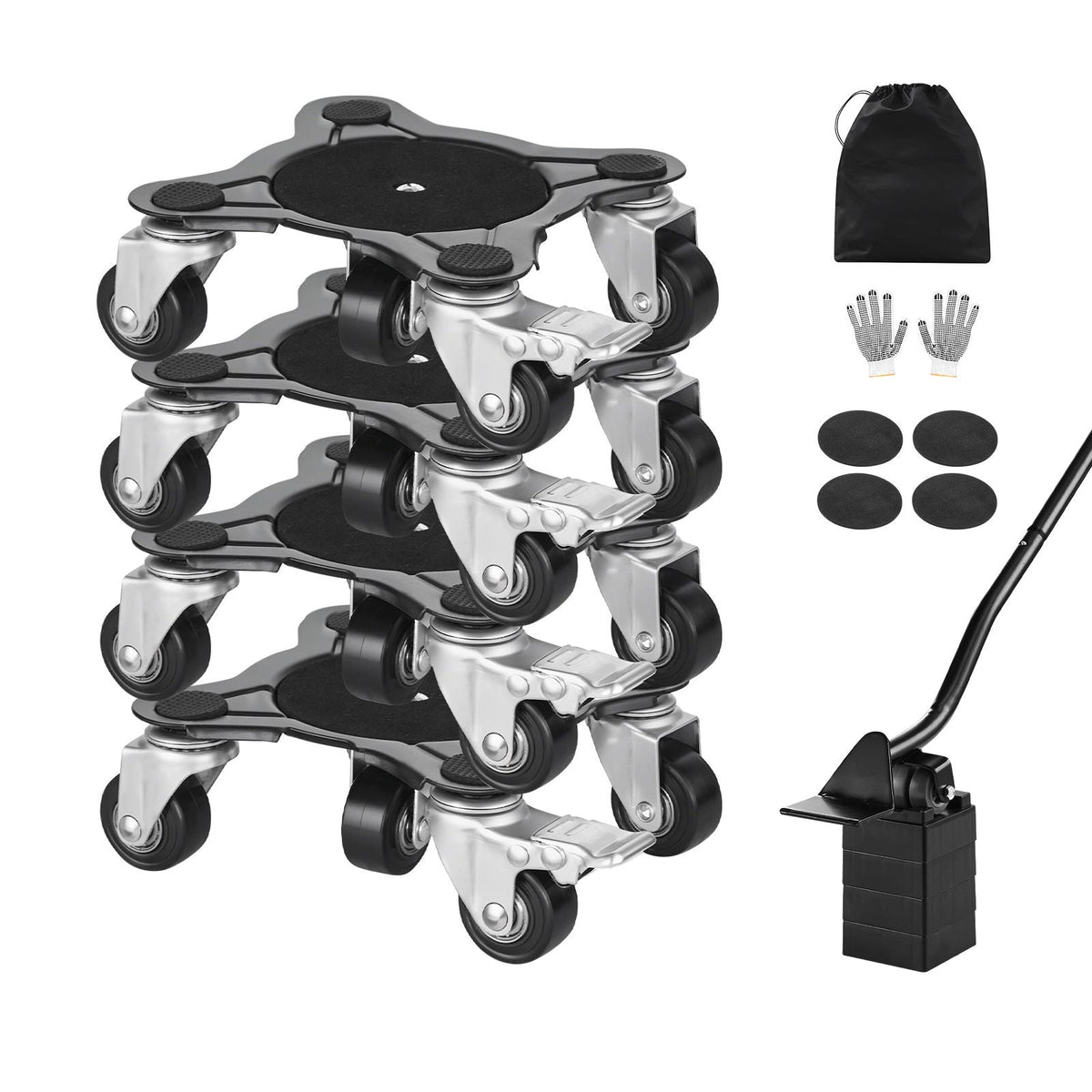 Furniture Dolly, Maximum Load 1200 lbs, Heavy Duty Furniture Movers with 5 360° Rotation Wheels, Carbon Steel Panel, Furniture Lift Slider Tool Set for Appliances, Sofa, Fridge, Washing Machine