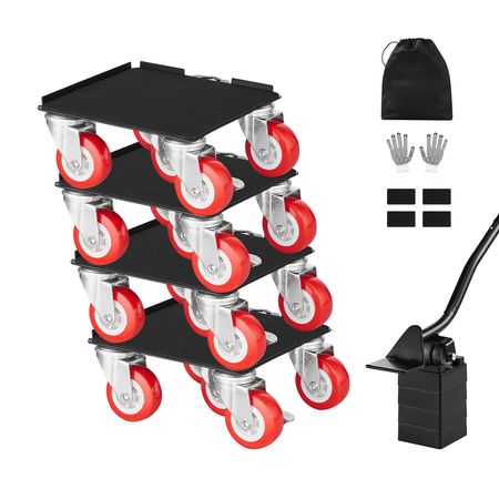 Furniture Dolly, Maximum Load 3474 lbs, Heavy Duty Furniture Movers with 5 360° Rotation Wheels, Carbon Steel Panel, Furniture Lift Slider Tool Set for Appliances, Sofa, Fridge, Washing Machine