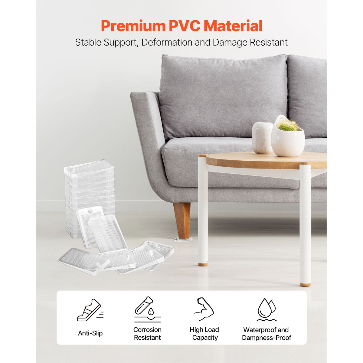 Furniture Leveling Shims, 30 PCS 1.97 x 1.16 x 0.22 inch Non-Skid Clear Plastic Pads, Easy-to-Cut Furniture Leveler, Ideal Shim Leveler for Couch, Refrigerator, Table Legs to Avoid Wobbling