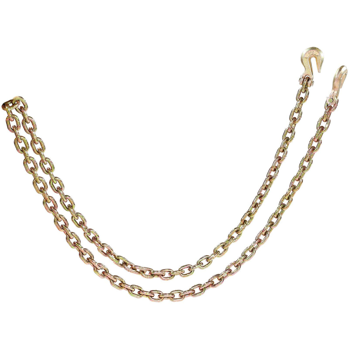 G80 Transport Binder Chain, 3/8" x 10.3' Tow Chain with Clevis Grab Hooks, 7100 lbs Safe Working Load, Heavy Duty Trailer Logging Chain for Transporting Towing Truck Tie Down Binding Equipment