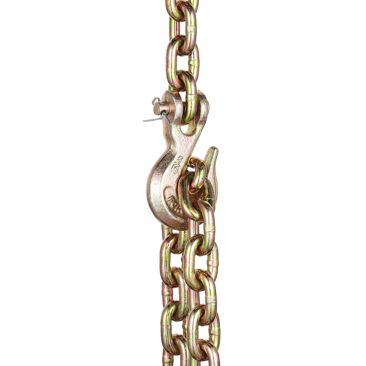 G80 Transport Binder Chain, 5/16" x 10.3' Tow Chain with Clevis Grab Hooks, 4900 lbs Safe Working Load, Heavy Duty Trailer Logging Chain for Transporting Towing Truck Tie Down Binding Equipment
