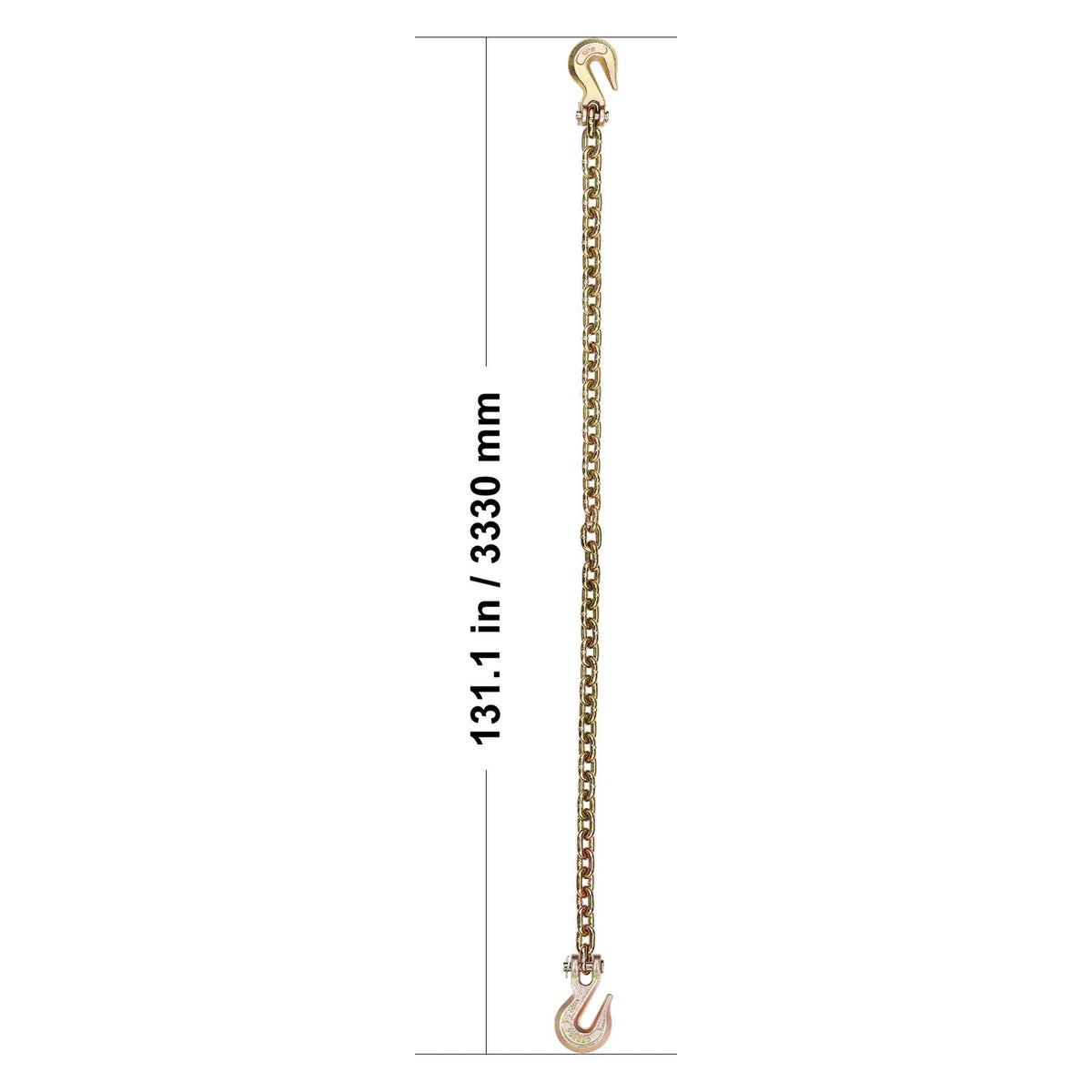 G80 Transport Binder Chain, 5/16" x 10.3' Tow Chain with Clevis Grab Hooks, 4900 lbs Safe Working Load, Heavy Duty Trailer Logging Chain for Transporting Towing Truck Tie Down Binding Equipment