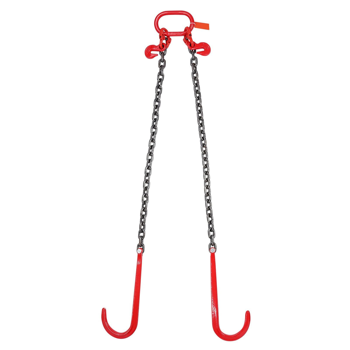 G80 V Bridle Chain, 3/8" x 3' Towing Chain Bridle with 15" J Hooks and Grab Hooks, Heavy Duty Transport Tow Chain Bridle with 7800 lbs Safe Working Load for Flatbed Trailer Wrecker Recovery