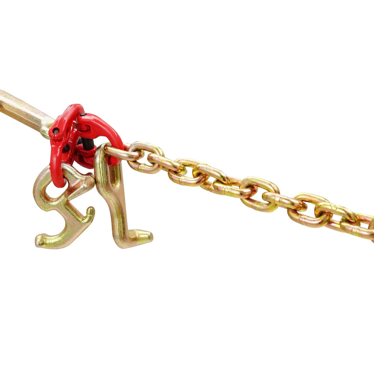 G80 V Bridle Chain, 5/16" x 3' Towing Chain Bridle with R Hooks, T Hooks, J Hooks and Grab Hooks, Transport Tow Chain Bridle with 10800 lbs Safe Working Load for Flatbed Truck Wrecker Recovery
