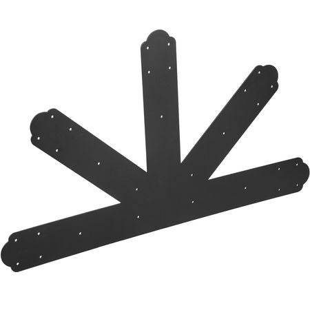 Gable Plate, Black Powder-Coated Truss Connector Plates, 12:12 Pitch Gable Bracket, 4 mm / 0.16\" Steel Truss Nail Plates, Decorative Gable Plate with Bolts for Wooden Beam Use