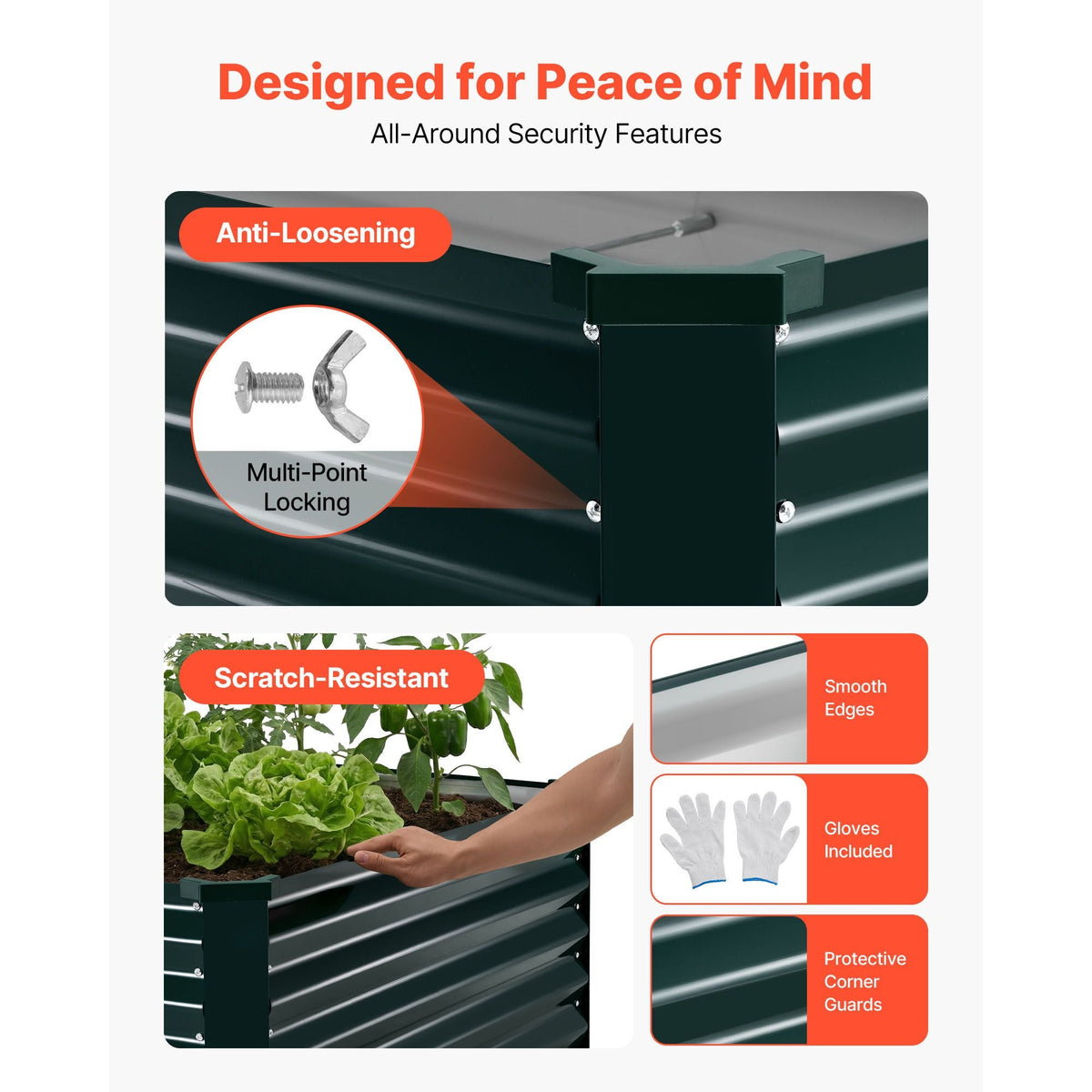 Galvanized Raised Garden Bed, 6.67 x 3.35 x 1.51 ft, Rectangular Metal Planter Box Kit Outdoor, Rustproof Elevated Planting Box with Gloves, Alu-Zinc, for Growing Flowers Vegetables, Dark Green