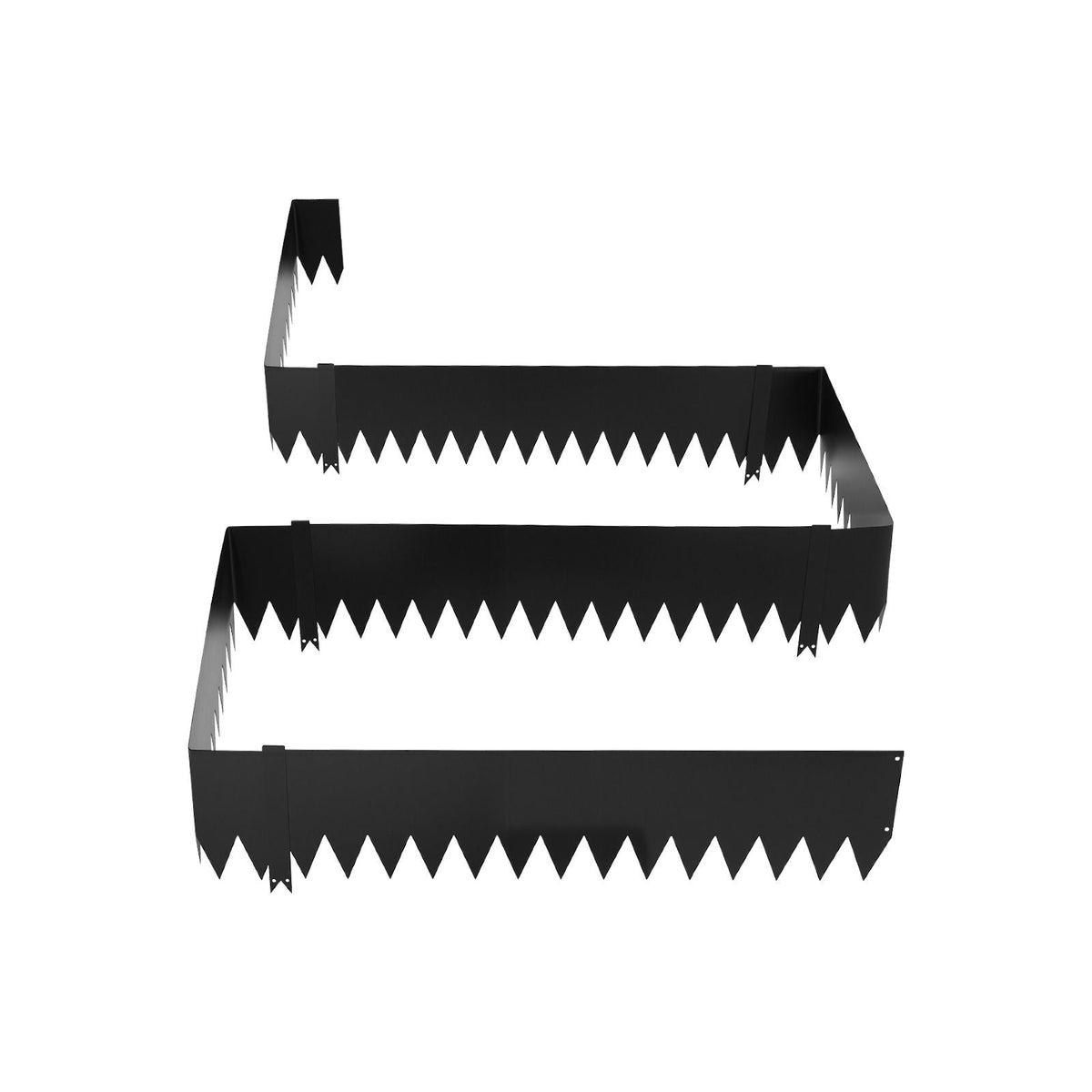 Galvanized Steel Landscape Edging, 12-Pack 40 x 8 Inch Metal Edging for Landscaping with 14 Mounting Clips, Heavy Duty Metal Garden Edge Border for Flower Bed, Yard Pathway, Black