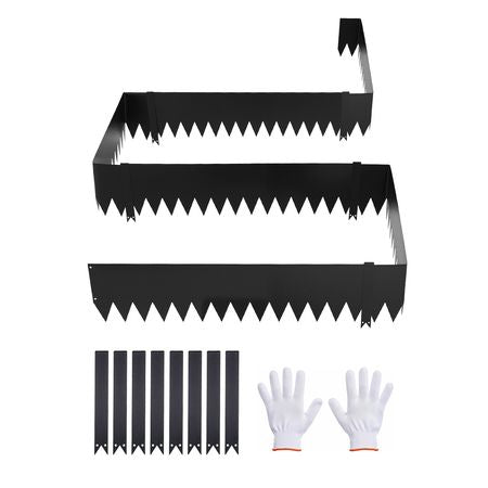 Galvanized Steel Landscape Edging, 6-Pack 40 x 10 Inch Metal Edging for Landscaping with 8 Mounting Clips, Heavy Duty Metal Garden Edge Border for Flower Bed, Yard Pathway, Black