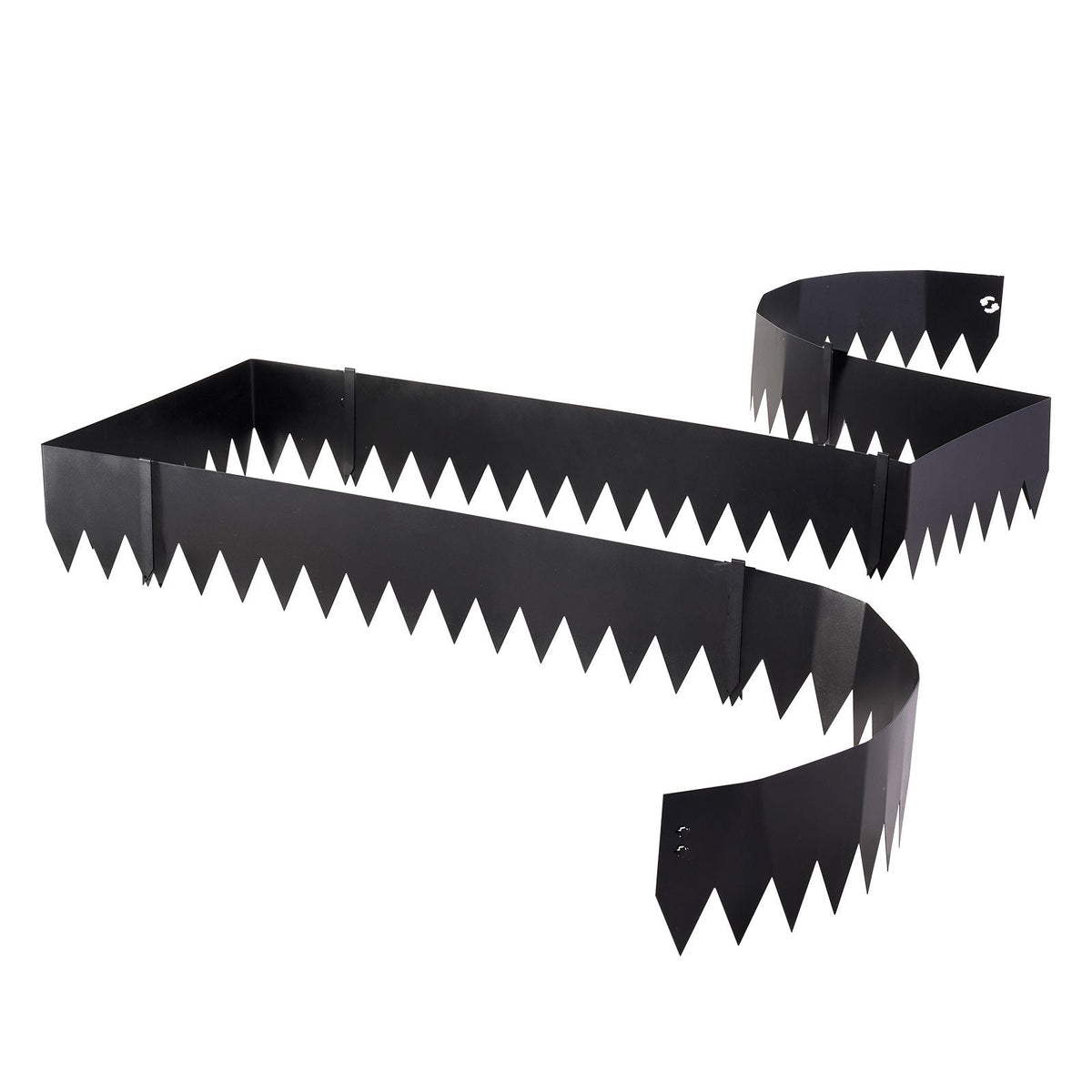 Galvanized Steel Landscape Edging, 6-Pack 40 x 8 Inch Metal Edging for Landscaping with 6 Mounting Clips, Bendable Metal Garden Edge Border for Flower Bed, Yard Pathway, Black
