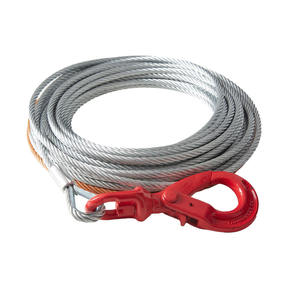 Galvanized Steel Winch Cable, 3/8 Inch x 50 Feet 15,200 lbs Breaking Strength, Wire Winch Rope with Swivel Hook, Towing Cable Heavy Duty, Universal Fit for SUV, Large Off-Road Vehicle, Truck