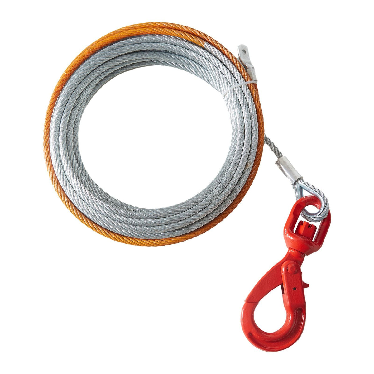Galvanized Steel Winch Cable, 3/8 Inch x 50 Feet 15,200 lbs Breaking Strength, Wire Winch Rope with Swivel Hook, Towing Cable Heavy Duty, Universal Fit for SUV, Large Off-Road Vehicle, Truck