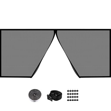 Garage Door Screen, 16 x 7 ft for 2 Cars, 5.2 lbs Heavy-Duty Fiberglass Mesh for Quick Entry with Self Sealing Magnet and Weighted Bottom, Kids / Pets Friendly, Easy to Install and Retractable