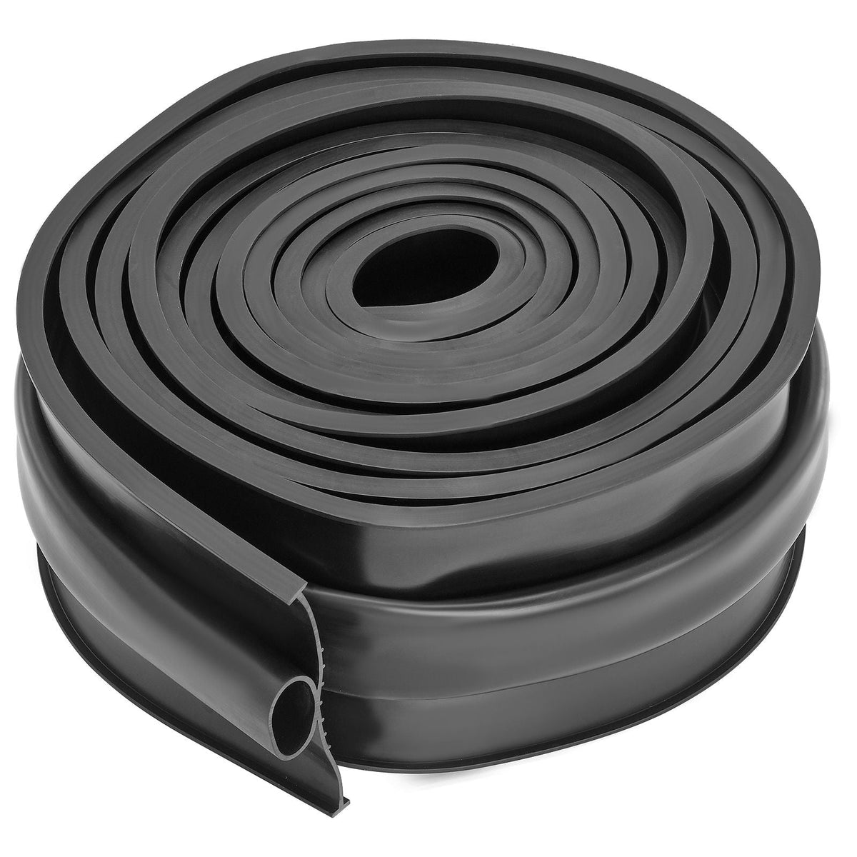 Garage Door Seals Bottom Rubber, U Shape +O Ring Combination Garage Door Weather Stripping with Pre-drilled Aluminum Track Retainer Kit, 5/16 inch T-ends and 3 3/4 inch Width (16 Ft, Black)