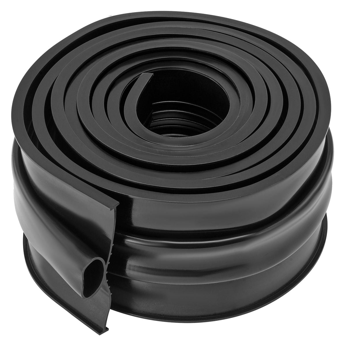 Garage Door Seals Bottom Rubber, U Shape +O Ring Garage Door Weather Stripping, Universal Weatherproof Threshold Buffering Sealing Rubber , 5/16 inch T-ends and 3 3/4 inch Width (10 Ft, Black)