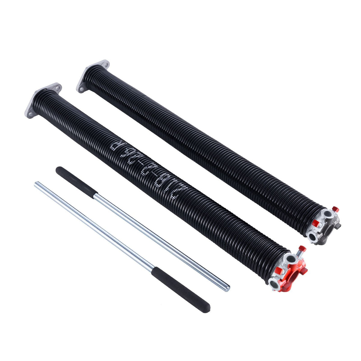 Garage Door Torsion Springs, Pair of 0.218 x 2 x 26 in, 16000 Cycles, Electrophoresis Black Coated for Replacement, Garage Door Springs with Non-Slip Winding Bars, Gloves and Mounting Wrench
