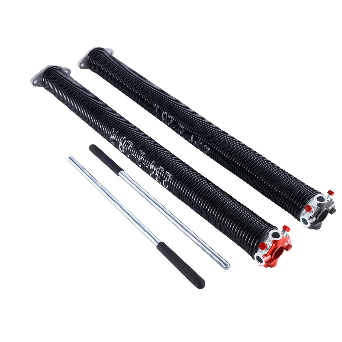 Garage Door Torsion Springs, Pair of 0.234 x 2 x 28 in, 16000 Cycles, Electrophoresis Black Coated for Replacement, Garage Door Springs with Non-Slip Winding Bars, Gloves and Mounting Wrench