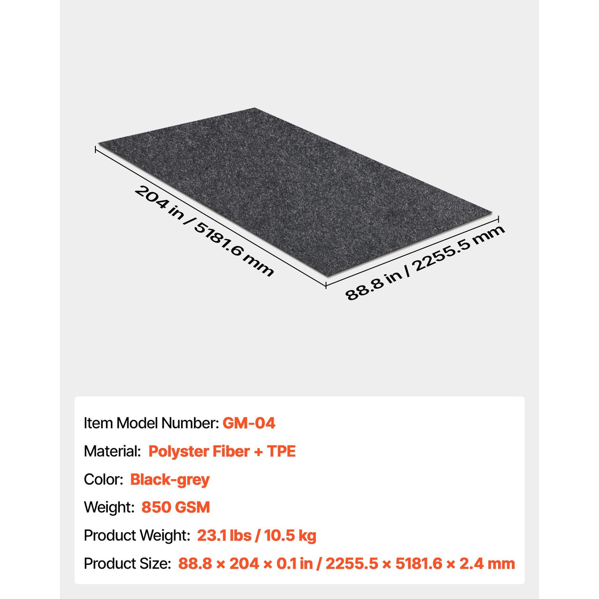 Garage Floor Mat, 7.4'x17' Waterproof Protection from Water,Snow, Rain,Mud and Oil for Cars, Non-slip Heavy Duty Containment Mat with TPE Anti-Leak Backing & Easy to Clean & Cuttable