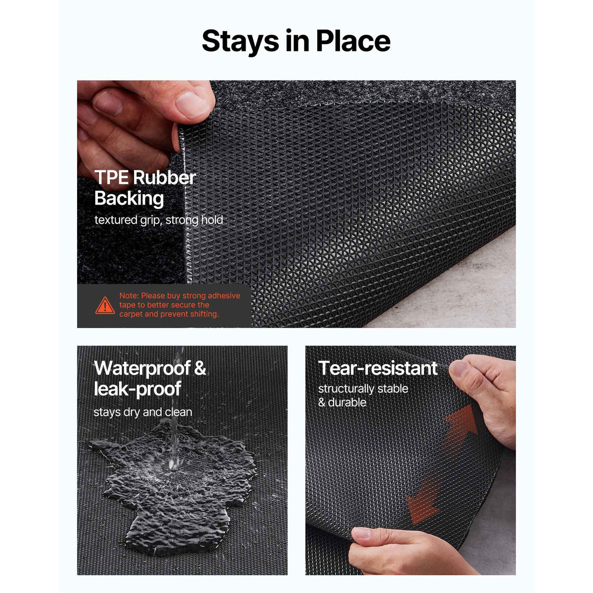 Garage Floor Mat, 7.4'x17' Waterproof Protection from Water,Snow, Rain,Mud and Oil for Cars, Non-slip Heavy Duty Containment Mat with TPE Anti-Leak Backing & Easy to Clean & Cuttable