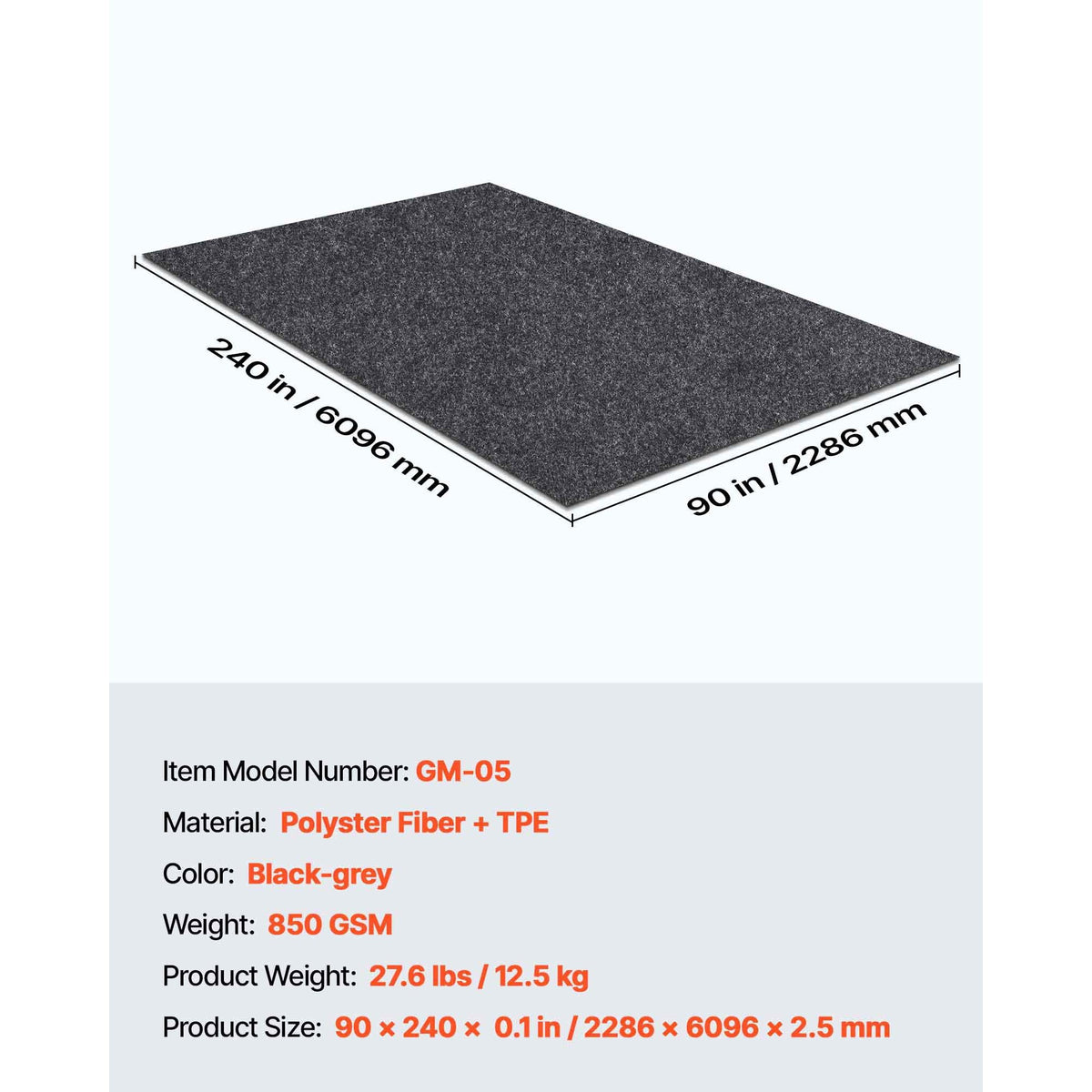 Garage Floor Mat, 7.5'x20' Waterproof Protection from Water,Snow, Rain,Mud and Oil for Cars, Non-slip Heavy Duty Containment Mat with TPE Anti-Leak Backing & Easy to Clean & Cuttable