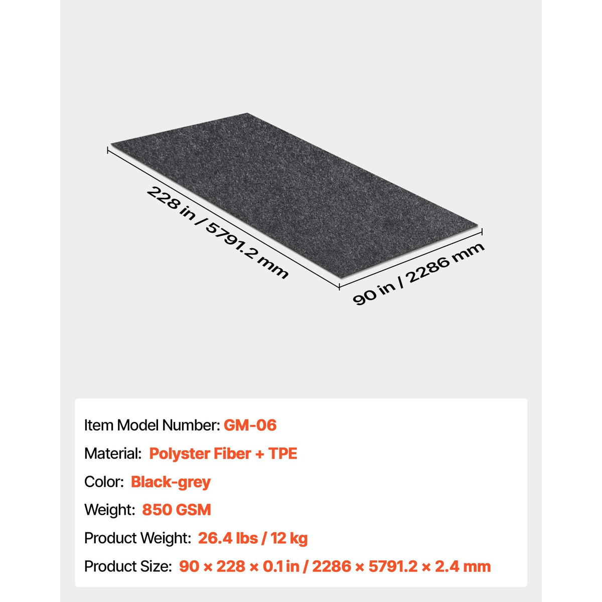 Garage Floor Mat, 7.6'x19' Waterproof Protection from Water,Snow, Rain,Mud and Oil for Cars, Non-slip Heavy Duty Containment Mat with TPE Anti-Leak Backing & Easy to Clean & Cuttable