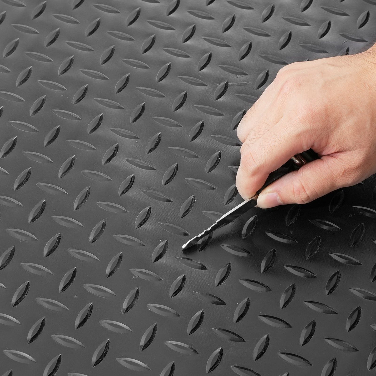 Garage Floor Mats 2 Rolls 17 x 3.6 Ft Garage Mat 2.5mm Thickness Black Garage Flooring PVC Garage Mats for Under Car