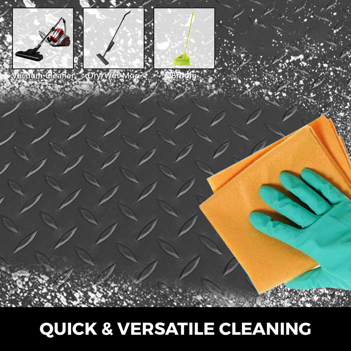 Garage Floor Mats 2 Rolls 17 x 3.6 Ft Garage Mat 2.5mm Thickness Black Garage Flooring PVC Garage Mats for Under Car