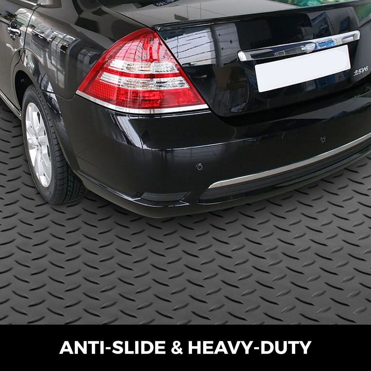 Garage Floor Mats 2 Rolls 17 x 3.6 Ft Garage Mat 2.5mm Thickness Black Garage Flooring PVC Garage Mats for Under Car