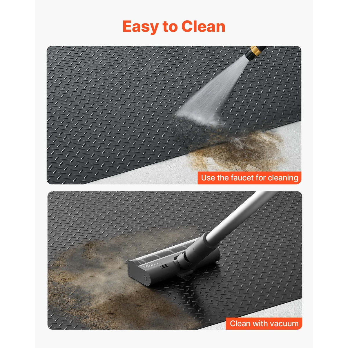 Garage Floor Roll, 4 x 20 ft Garage Flooring Mat, 3 mm Thickened Rubber Diamond Plate Floor Protector Mat, Non-Slip, Wear-resist, Waterproof, Easy to Clean for Warehouse, Gyms,Trailer, Black