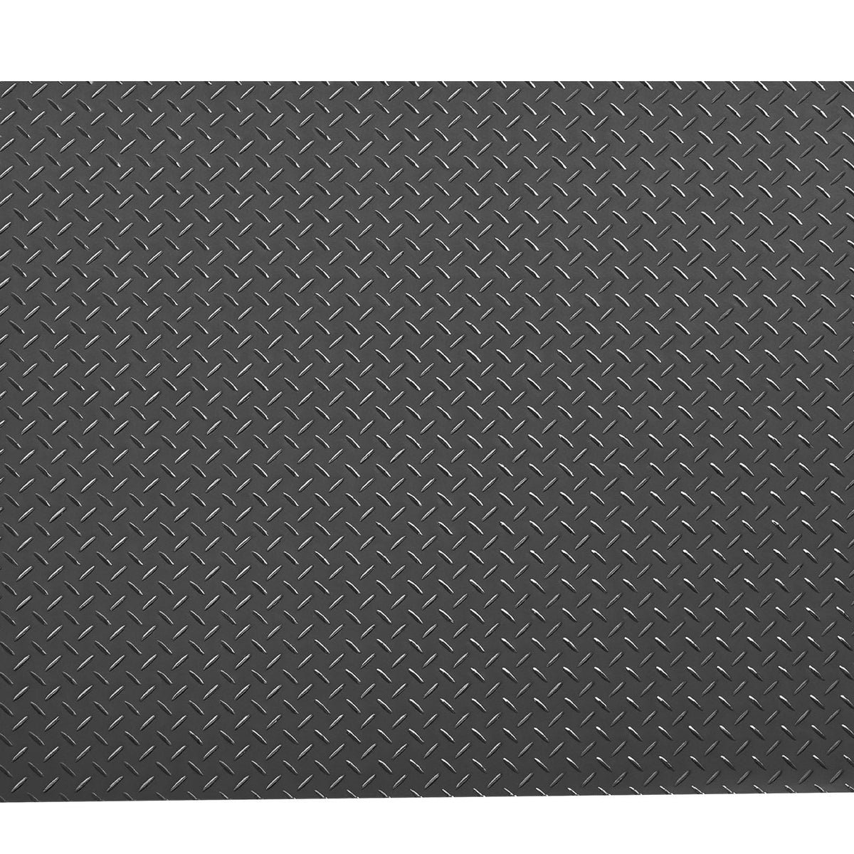 Garage Floor Roll, 7.5 x 17 ft Garage Flooring Mat, 2.2 mm Thickened PVC Diamond Plate Floor Protector Mat with Double-sided Tape, Non-Slip, Easy to Clean for Warehouse, Gyms, Trailer, Black