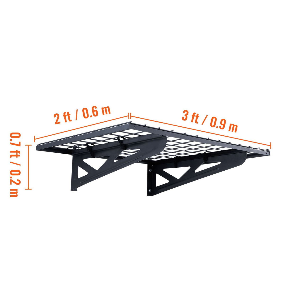 Garage Storage Shelving, 2 Pack, 3 x 2 ft Heavy Duty Garage Shelves Wall Mounted, 500 lbs Load Capacity(Total) Garage Storage Rack Floating Shelves, Suitable for Shop, Shed, Garage Storage