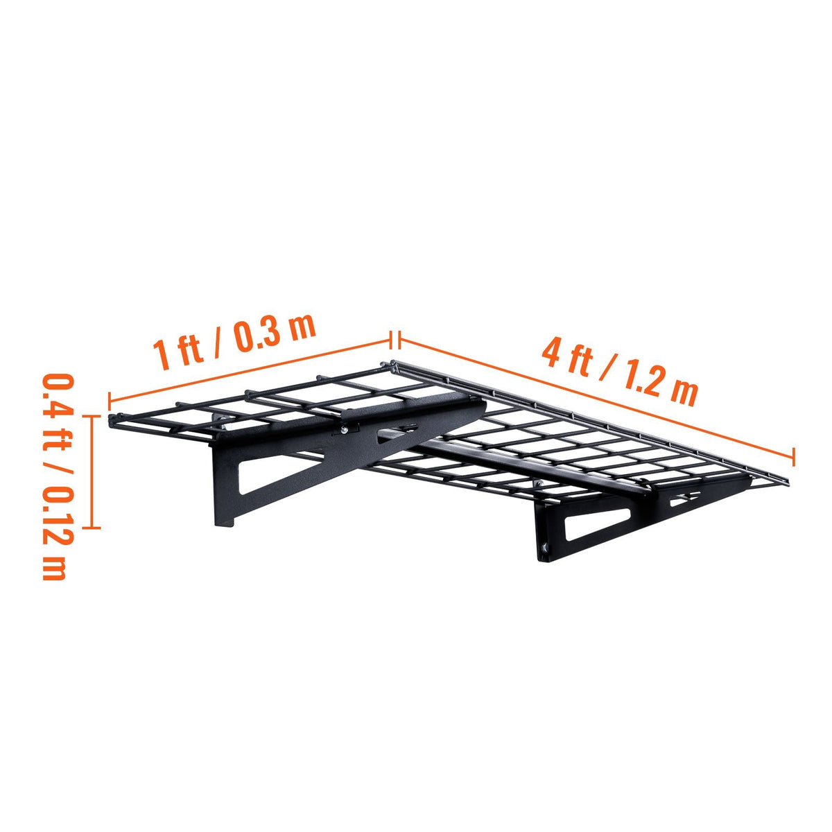 Garage Storage Shelving, 2 Pack, 4 x 1 ft Heavy Duty Garage Shelves Wall Mounted, 400 lbs Load Capacity(Total) Garage Storage Rack Floating Shelves, Suitable for Shop, Shed, Garage Storage