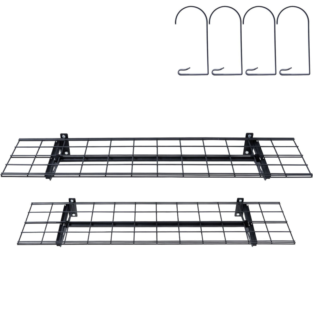 Garage Storage Shelving, 2 Pack, 4 x 1 ft Heavy Duty Garage Shelves Wall Mounted, 400 lbs Load Capacity(Total) Garage Storage Rack Floating Shelves, Suitable for Shop, Shed, Garage Storage