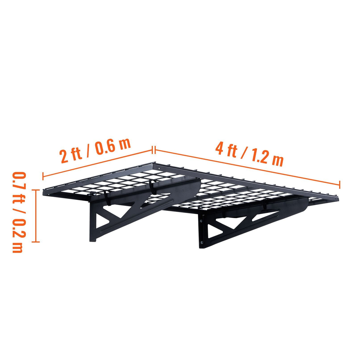 Garage Storage Shelving, 2 Pack, 4 x 2 ft Heavy Duty Garage Shelves Wall Mounted, 502 lbs Load Capacity(Total) Garage Storage Rack Floating Shelves, Suitable for Shop, Shed, Garage Storage