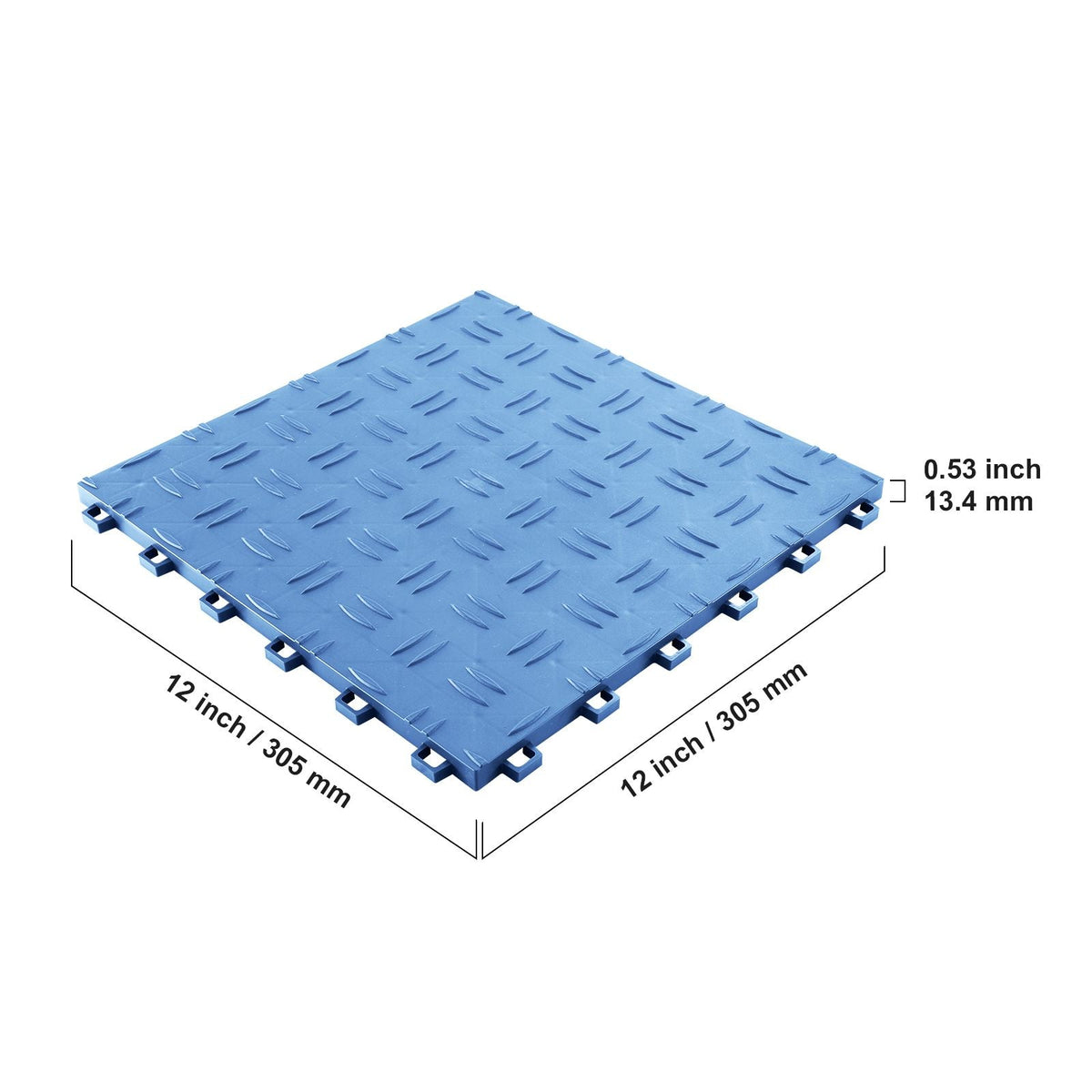 Garage Tiles Interlocking, 12 x 12 x 0.53 inch 25 Pack Garage Floor Covering Tiles, Non-Slip Double-Sided Texture Garage Flooring Tiles, for Garages, Basements, Repair Shops, Blue