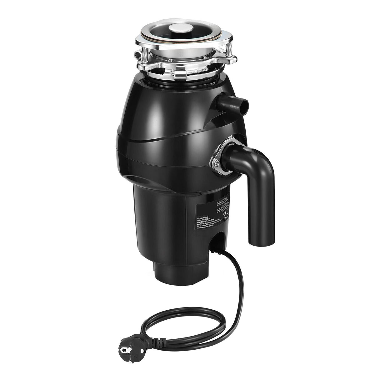 Garbage Disposal, 1/2 HP 3450RPM Continuous Feed Food Waste Disposer, 3-Bolt Mount Food Waste Grinding System with Sound Reduction, Power Cord & Splash Guard for Kitchen Sinks