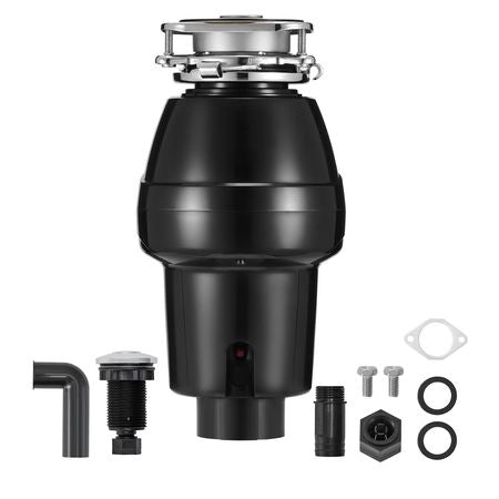 Garbage Disposal, 1/2 HP 3450RPM Continuous Feed Food Waste Disposer, 3-Bolt Mount Food Waste Grinding System with Sound Reduction, Power Cord & Splash Guard for Kitchen Sinks