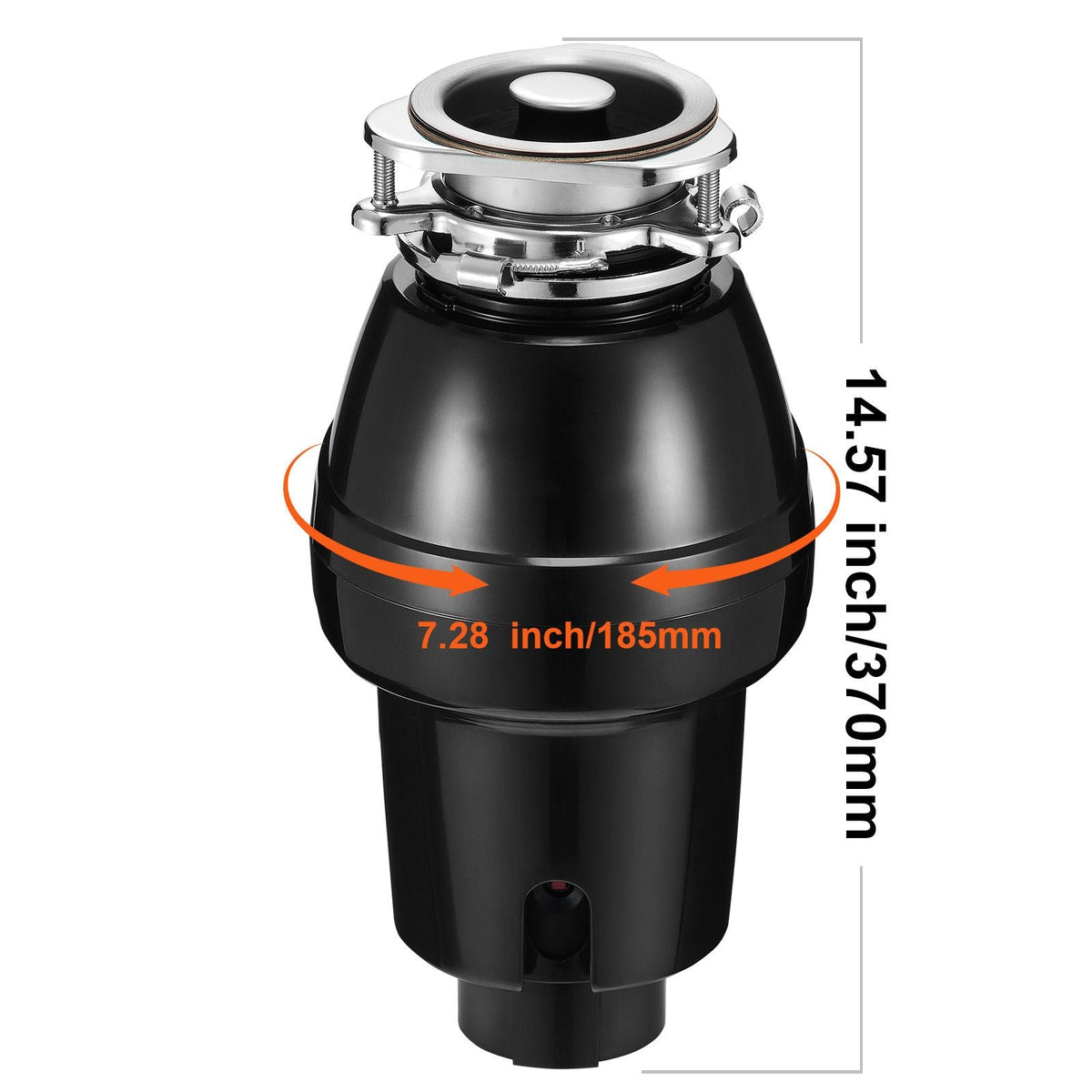 Garbage Disposal, 1/2 HP 3450RPM Continuous Feed Food Waste Disposer, 3-Bolt Mount Food Waste Grinding System with Sound Reduction, Power Cord & Splash Guard for Kitchen Sinks