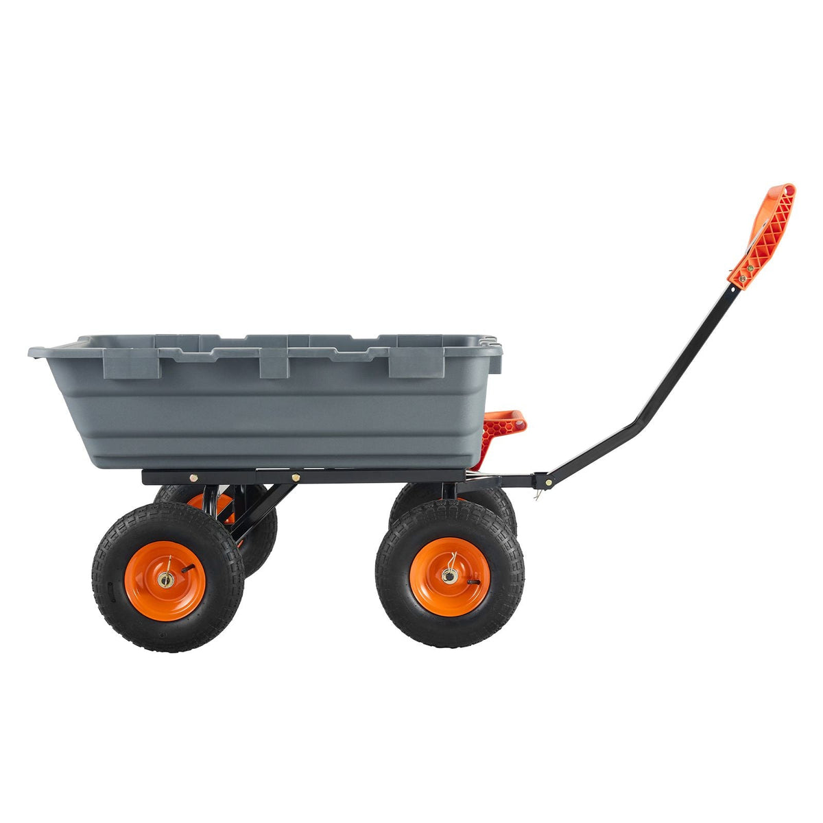 Garden Cart, Durable Poly Dump Cart with Simple Assembly Steel Frame, Versatile Dump Wagon with Dual-Function Handle, 6.48 cu.ft Utility Barrow 1200 lbs Load, 13 inch Wheels