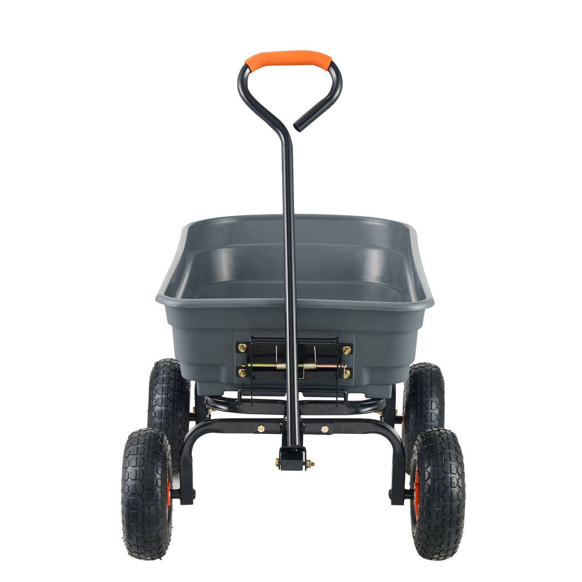Garden Cart, Durable Poly Dump Cart with Simple Assembly Steel Framework, Versatile Dump Cart with Dual-Function Handle, Handy Wheelbarrow with 600 lbs Load Capacity, 10 inch Wheels
