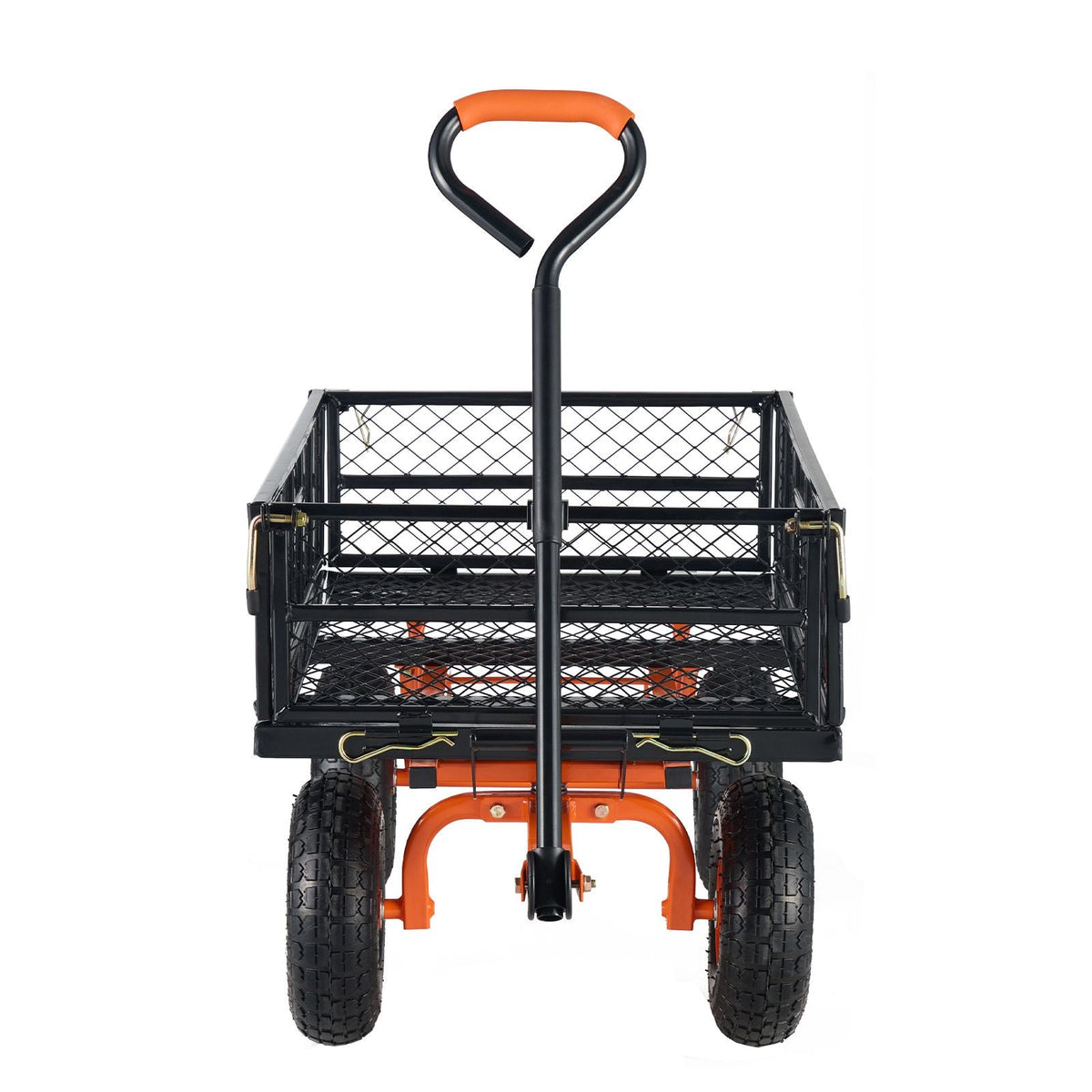 Garden Cart, Sturdy Metal Utility Wagon with Simple Assembly, Versatile Dump Cart with Dual-Function Handle, Wheelbarrow with 400 lbs Load Capacity, Equipped with 10" Wheels